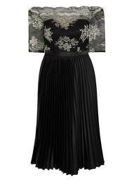 *Chi Chi London Curve Black Embroidered Midi Dress