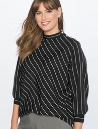 Stripe Top with Pearl Detail