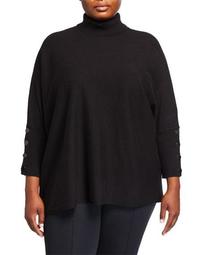Plus Size Turtleneck Dropped-Shoulder Sweater