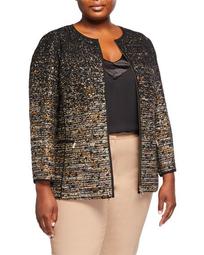 Plus Size Karina Ombre Tweed Jacket