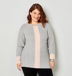 Metallic Colorblock Pullover Sweater