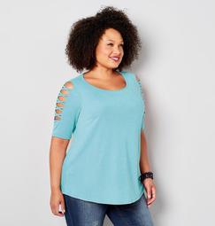 Criss Cross Caged Sleeve Top