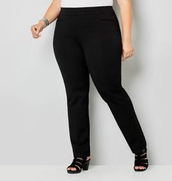 Ponte Knit Tummy Control Pull-On Pant with Faux L Pockets