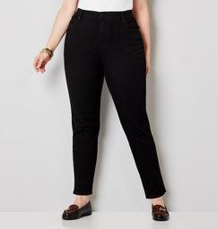 Premium Stretch Tummy Control Butt Shaping Ankle Jeans in Black