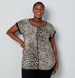 Leopard Print Knit to Fit Top