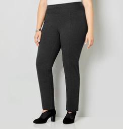 Ponte Knit Tummy Control Pull-On Pant in Navy