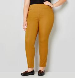 Luxe Sateen Pull-On 5 Pocket Skinny Jean in Mustard
