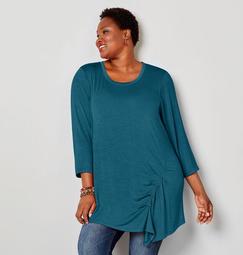 Solid Side Ruched Tunic