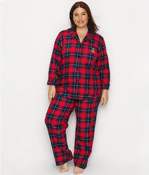 Plus Size Brushed Twill Pajama Set