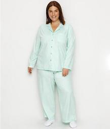 Plus Size Dot Fleece Pajama & Sock Set
