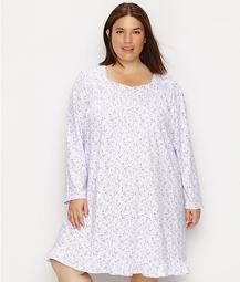 Plus Size Floral Jersey Knit Nightgown
