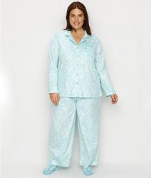 Plus Size Brocade Fleece Pajama & Sock Set