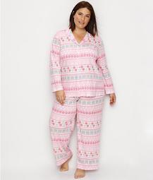 Plus Size Girlfriend Knit Fair Isle Pajama Set