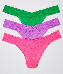 Plus Size Signature Lace Thong 3-Pack