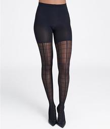 Geo Plaid Tight End Shaping Tights