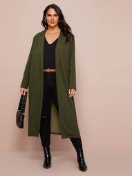 Plus Notched Collar Solid Coat