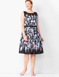 Floral Sateen Fit & Flare Dress