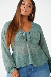Plus Size Dotted Print Top