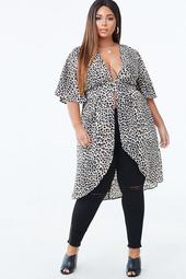 Plus Size Leopard Print Tunic