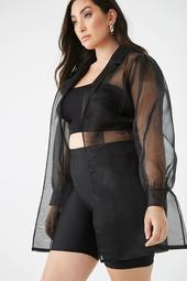 Plus Size Organza Trench Coat