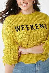 Plus Size Weekend Graphic Sweater