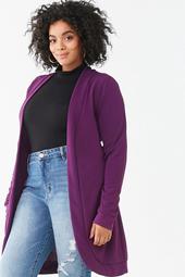 Plus Size Textured Duster Jacket