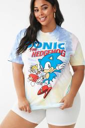 Plus Size Sonic The Hedgehog Tie-Dye Tee