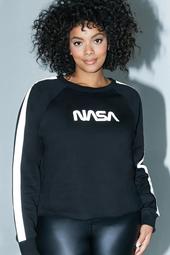 Plus Size NASA Logo Graphic Sweatshirt