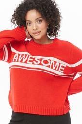 Plus Size Awesome Graphic Sweater