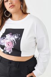 Plus Size Flower Graphic Tee