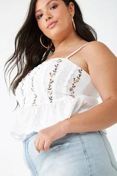 Plus Size Embroidered Cami