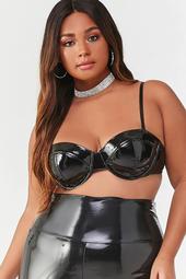 Faux Patent Leather Bra