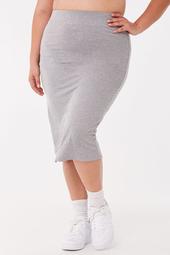 Plus Size Bodycon Midi Skirt