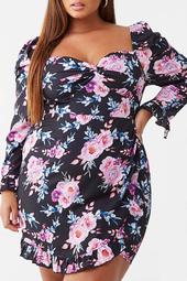 Plus Size Floral Sweetheart Dress