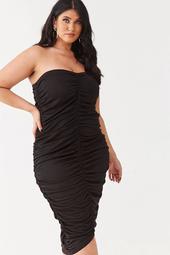 Plus Size Ruched Tube Dress