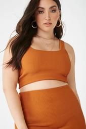 Plus Size Ribbed Crop Top