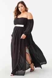 Plus Size Belted Maxi Dress