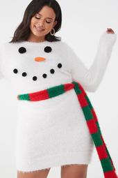 Plus Size Snowman Sweater Dress