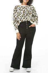 Plus Size Button-Fly Flare Jeans