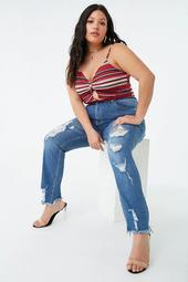 Plus Size Tattered & Faded Skinny Jeans