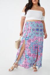 Plus Size Ornate M-Slit Skirt