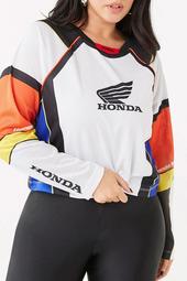Plus Size Honda Graphic Colorblock Racing Jersey