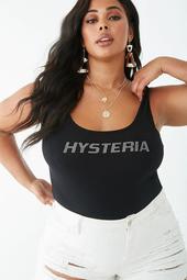Plus Size Studded Hysteria Graphic Bodysuit