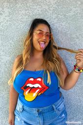 Plus Size Rolling Stones Cropped Cami