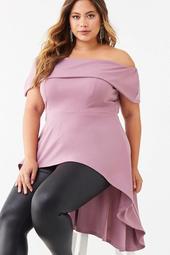 Plus Size High-Low Flounce Top