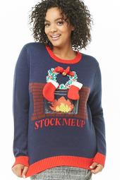 Plus Size Stock Me Up Graphic Sweater