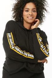 Plus Size Trouble Graphic Hoodie