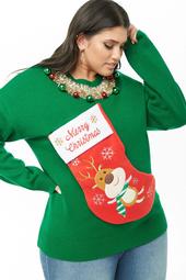 Plus Size Christmas Stocking Sweater