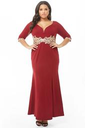 Plus Size Soieblu Embroidered Gown