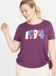 Graphic Side-Tie Plus-Size Performance Tee